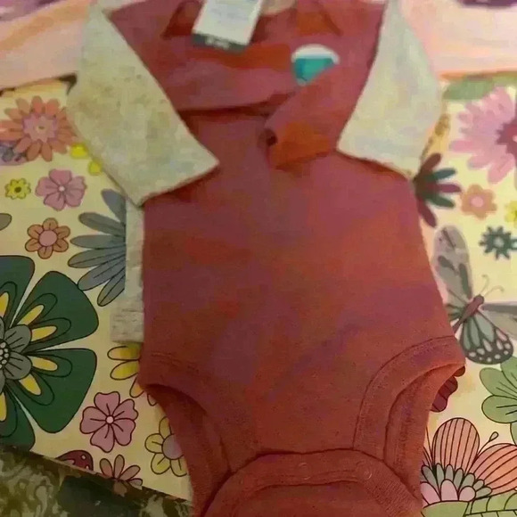 Infants Carters 3 piece onesies 3 different colors mauve ,gray and light pink. - Picture 7 of 7